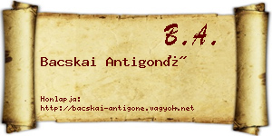 Bacskai Antigoné névjegykártya
